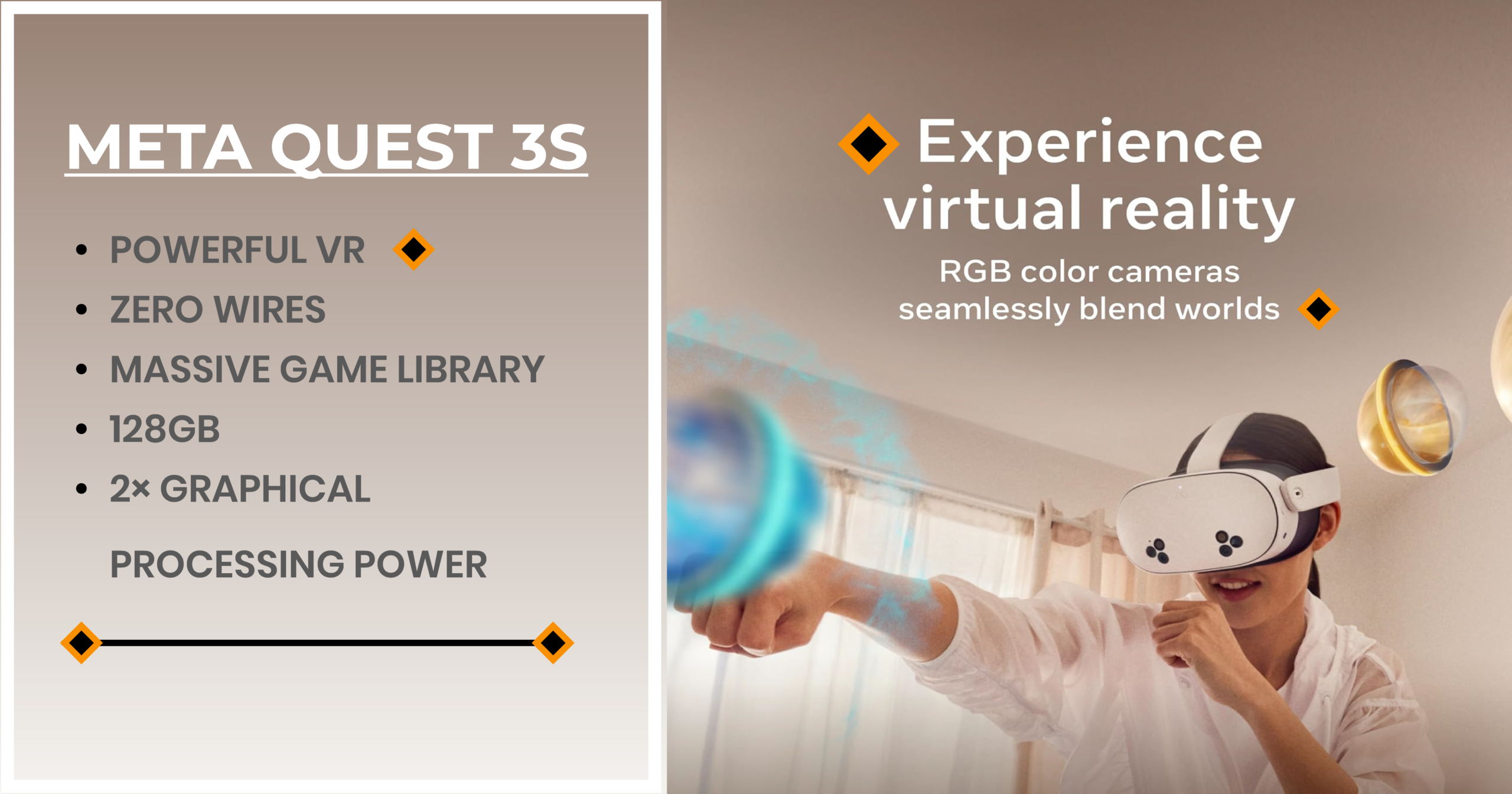 Meta Quest 3S 128GB wireless VR headset