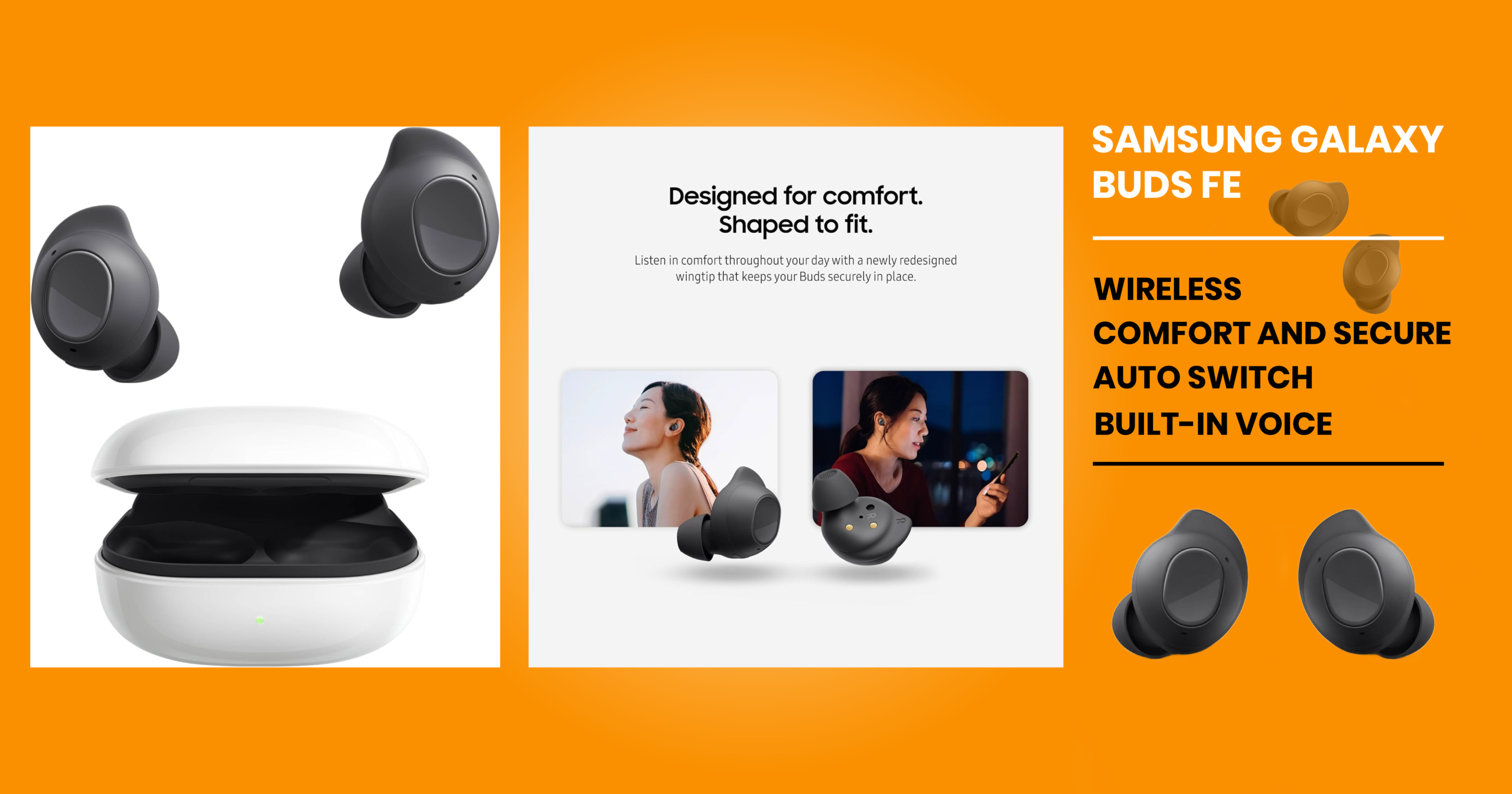 Samsung Galaxy Buds FE True Wireless Earbuds in Graphite