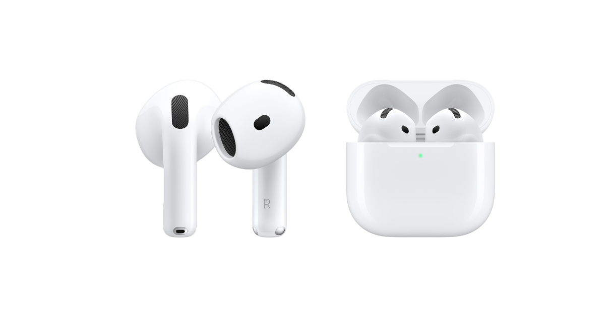 Apple AirPods 4 wireless earbuds with USB-C charging case