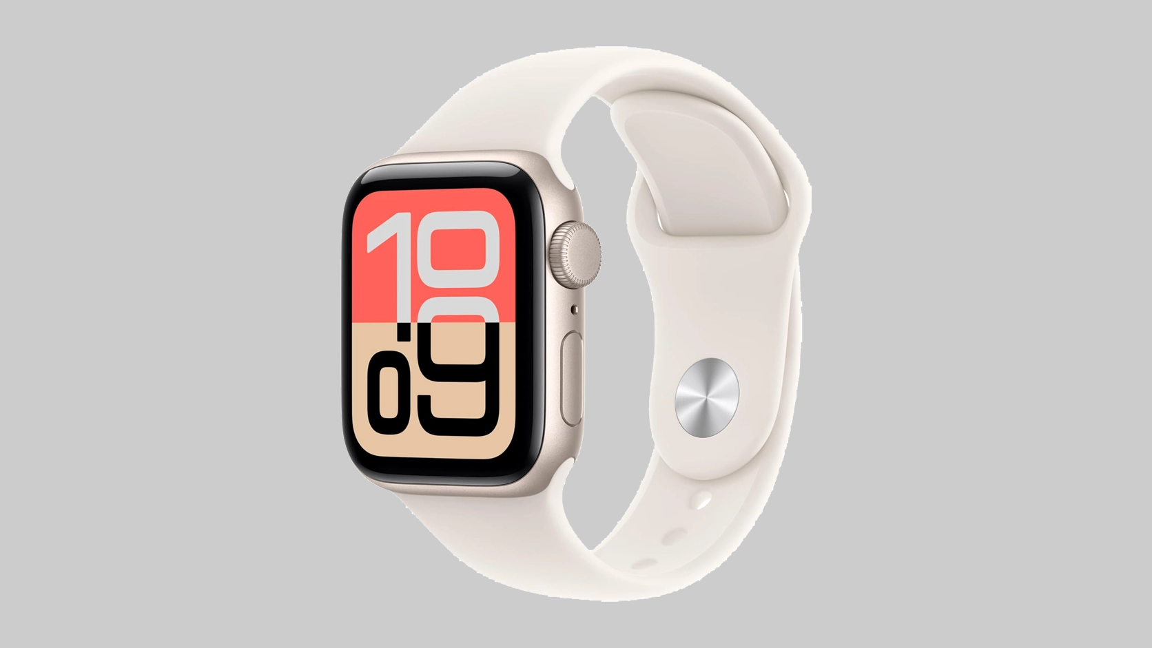 Apple Watch SE 3 smartwatch with Starlight aluminum case and sport band